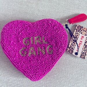 Pink Papyrus Heart Coin Purse